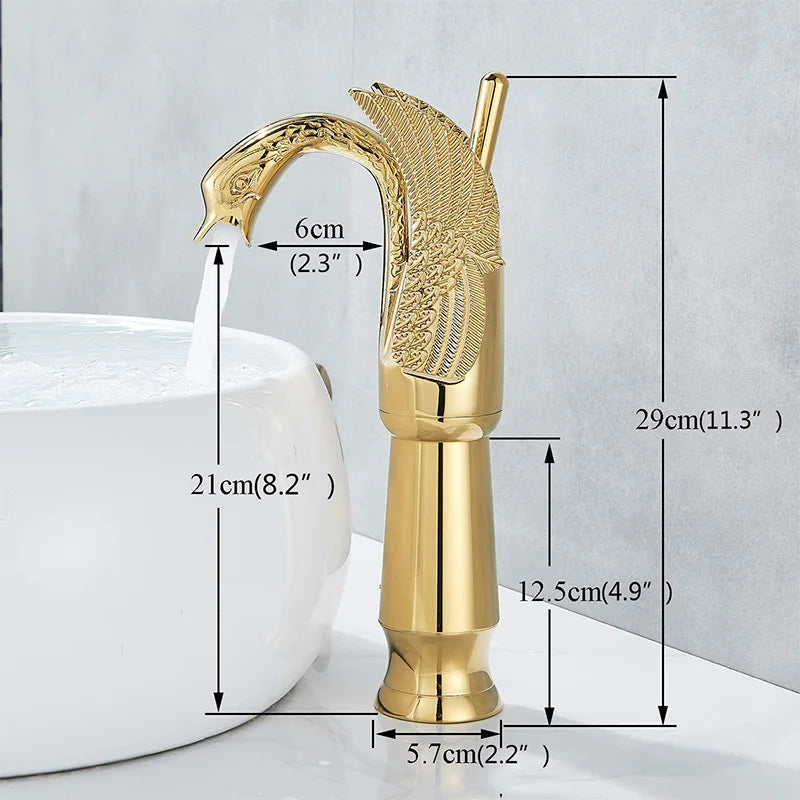 Golden Swan Basin Sink Faucet Single Handle Bathroom Mixer Tap