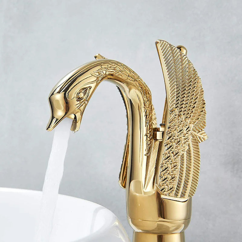 Golden Swan Basin Sink Faucet Single Handle Bathroom Mixer Tap