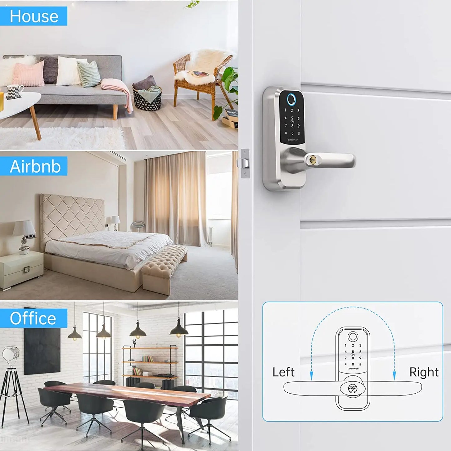 Electronic Smart Door Lock Biometric Fingerprint Keyless