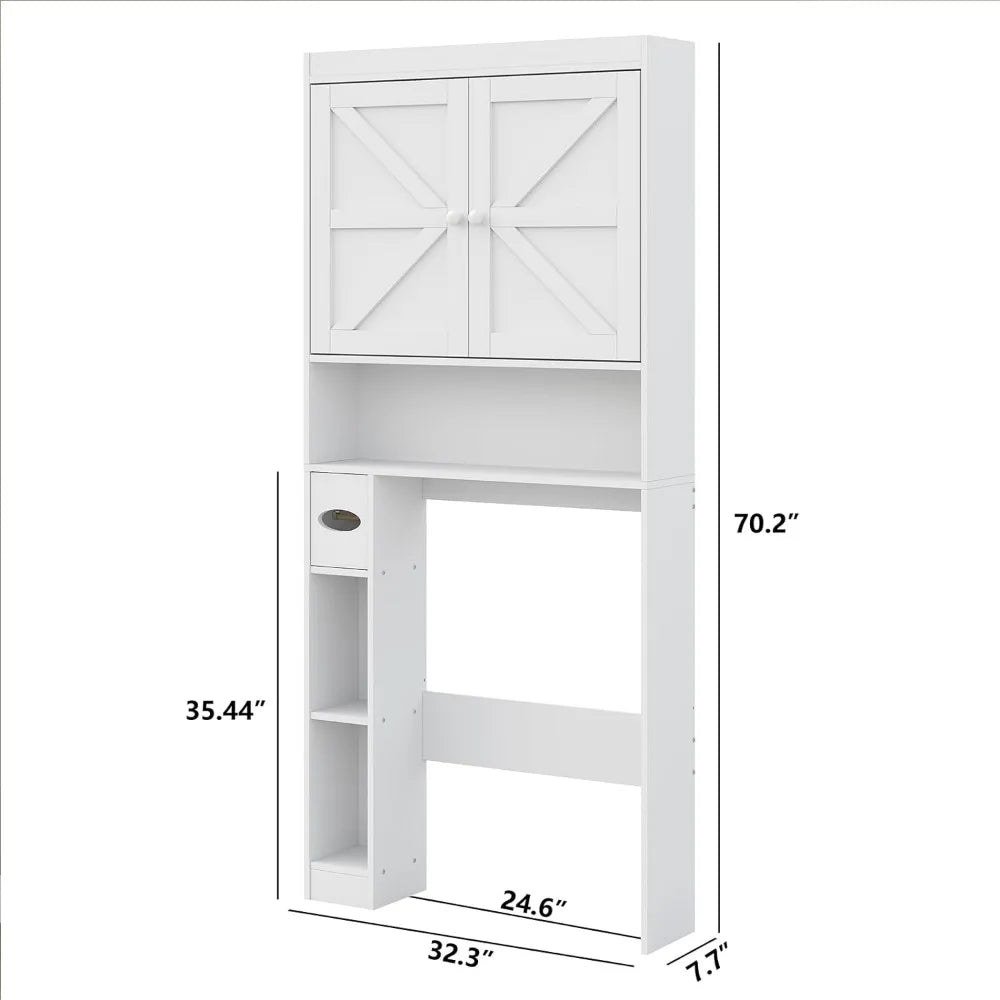 32.3''W Free Standing Toilet Shelf Space Saver With Anti-Tip Design