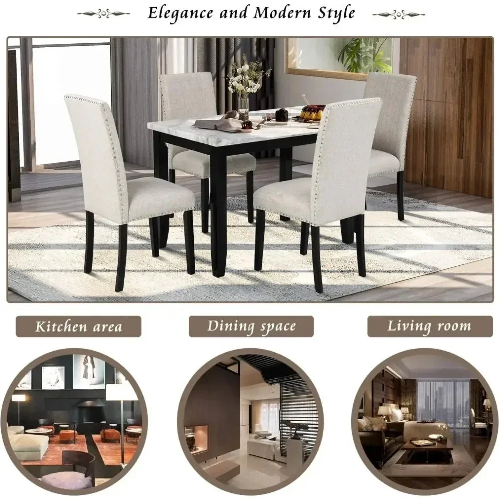 Dining Table Set, Kitchen Table Set for 4,