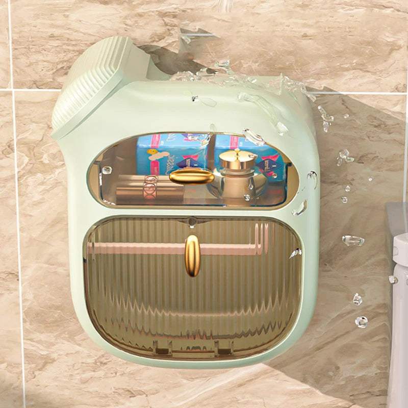 Wall Mounted Toilet Paper Holder and Storage