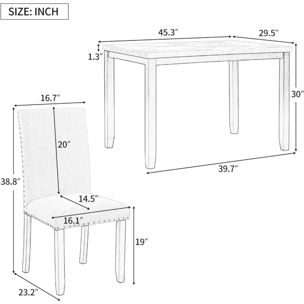 Dining Table Set, Kitchen Table Set for 4,