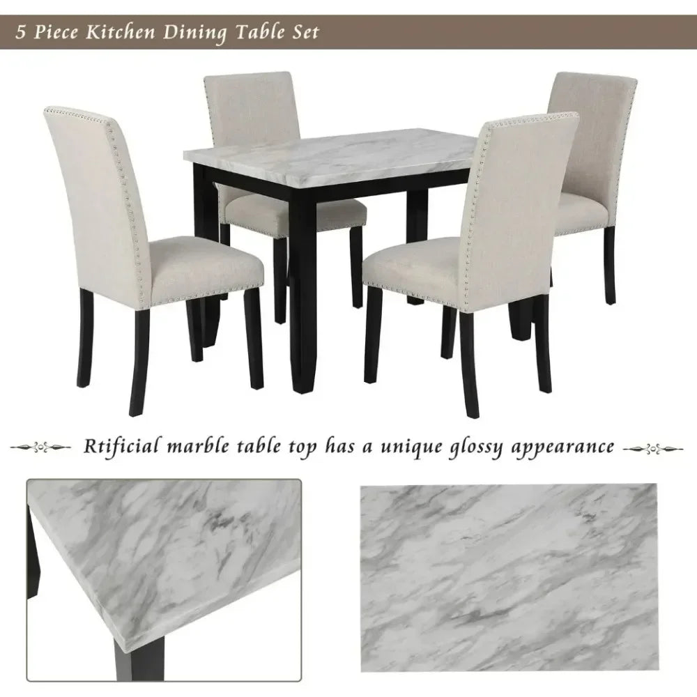 Dining Table Set, Kitchen Table Set for 4,