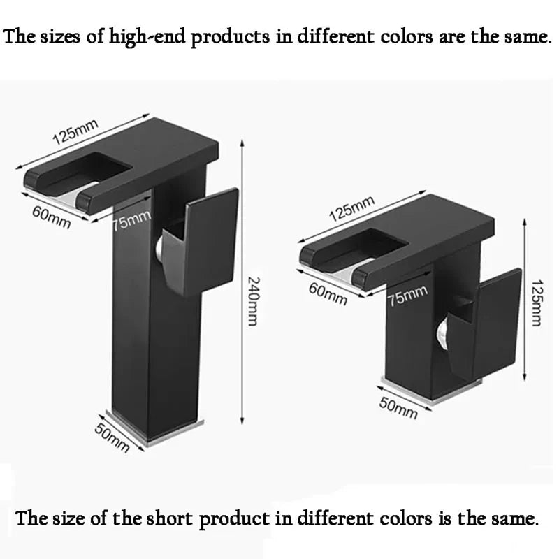 Bathroom Hydropower LED Waterfall Faucet Sink