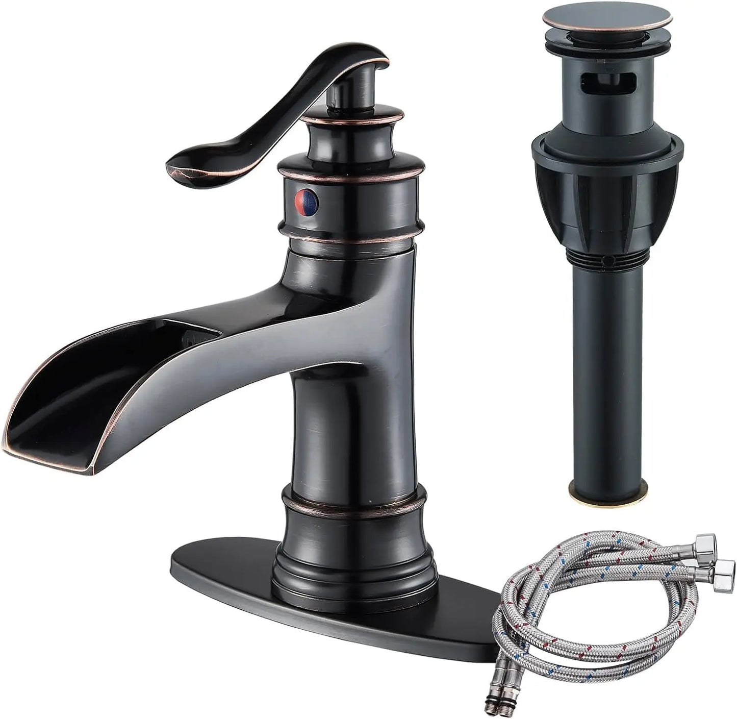 Waterfall Bathroom Faucet Oil Rubbed Bronze Single Handle Mixer Tap
