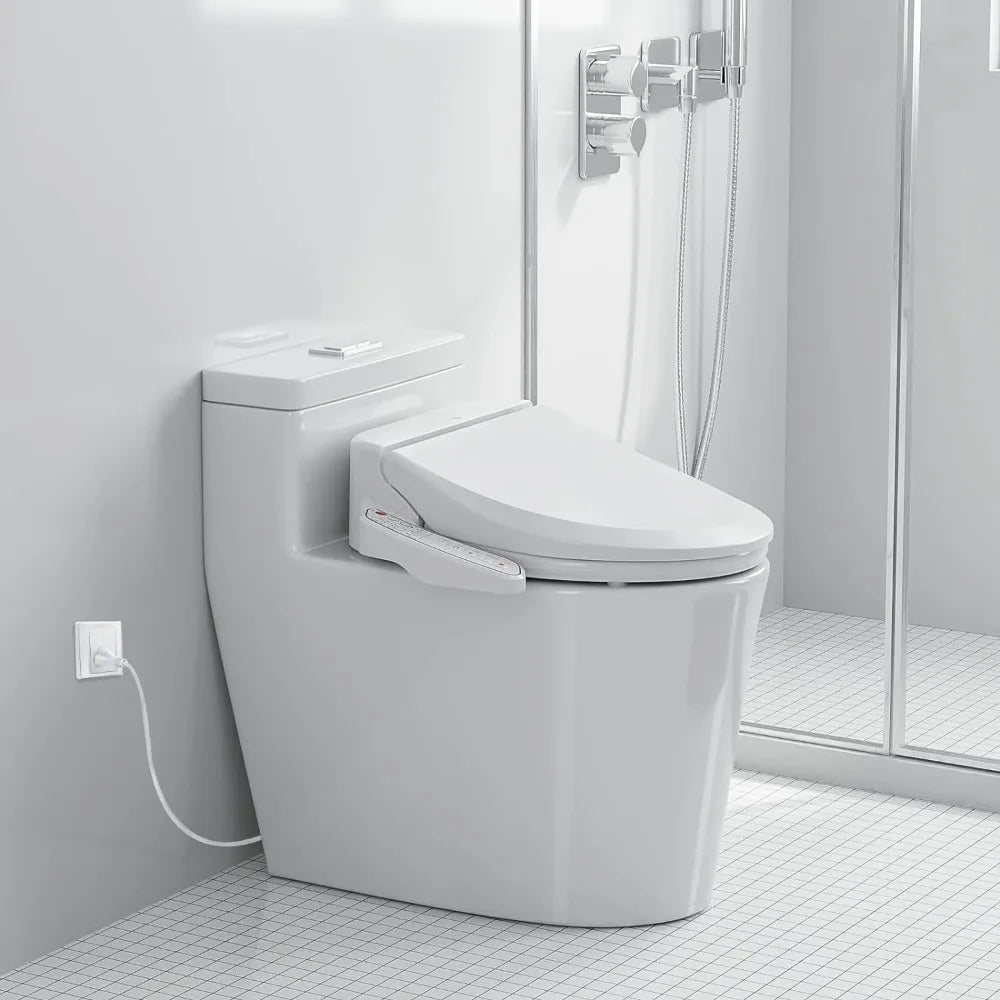 Smart Toilet Seat, Electronic Heated, Warm Air Dryer, Rear and Front Wash