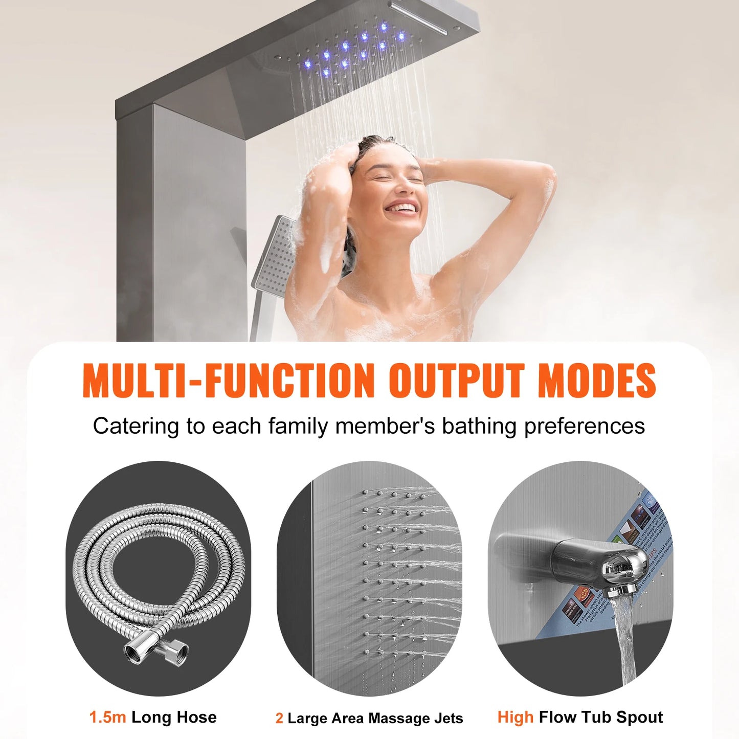 LED Shower Panel System Bathroom Rain Shower