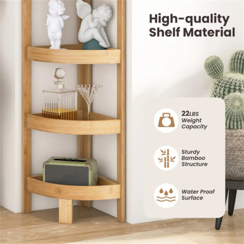 bookshelf Bamboo bathroom rack, bathroom storage rack with 4 layers Storage Space