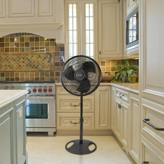 Home Standing Fan Black Adjustable Baseboard Fan