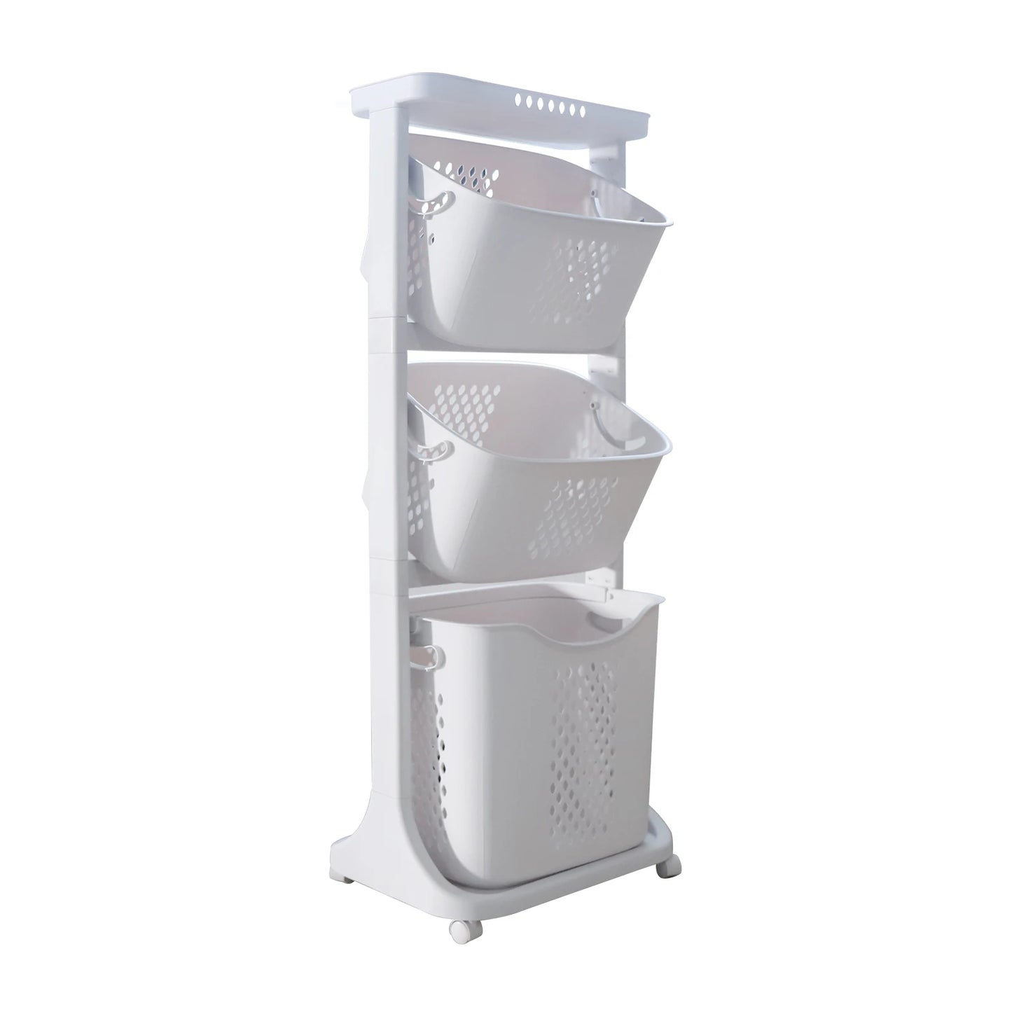 Laundry Hamper with 3-Tier Shelves