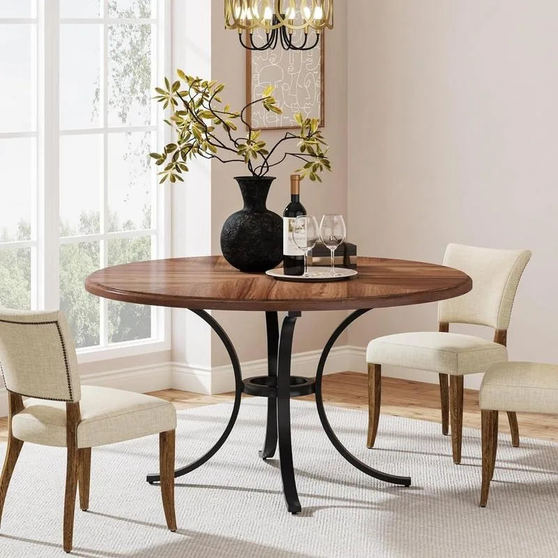 R47" Modern Circle Kitchen Table for Dining Room,