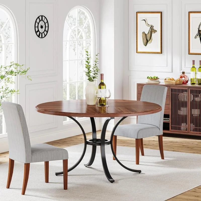 R47" Modern Circle Kitchen Table for Dining Room,